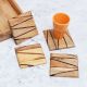 Square Shape Coasters Made of Wood - Pack of 4